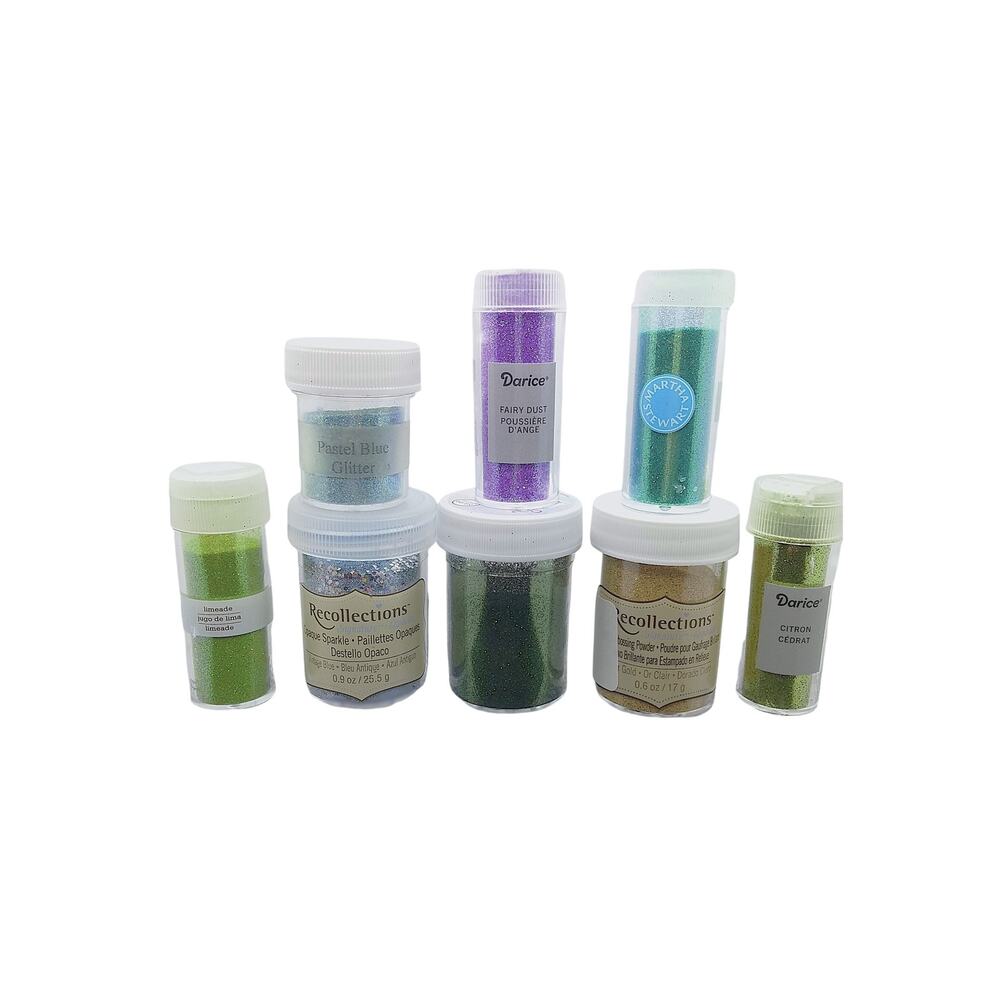 Mixed Lot 8 Fine Glitter Bottles Variety of Brands Colorful Containers DIY Craft
